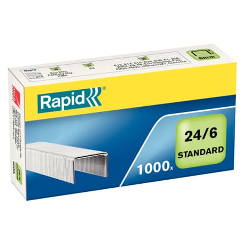 Punti metallici Rapid 24/6 Standard  conf. da 1000 - 24855600